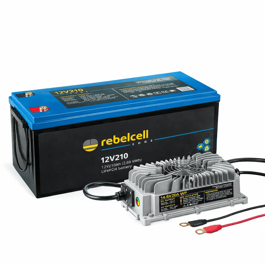 12V210 EDGE (2,69 kWh) with Charger 14.6V20A LiFePO4 waterproof
