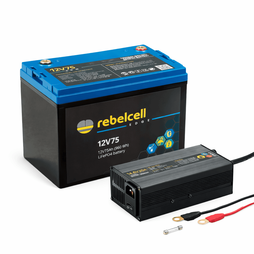 12V75 EDGE (960 Wh) with Charger 14.6V20A LiFePO4