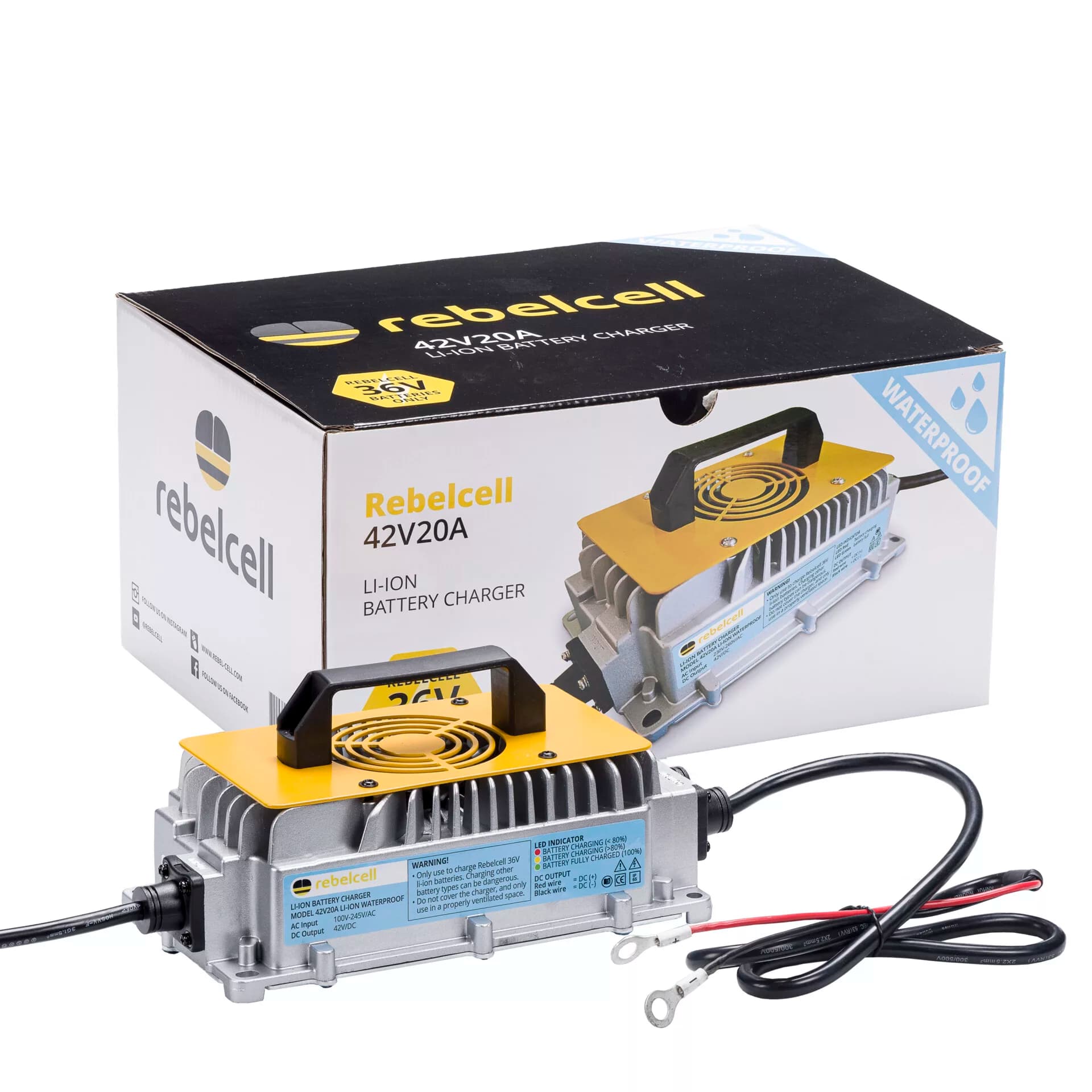 Încărcător cu litiu 42V20A rezistent la apă (IP65)