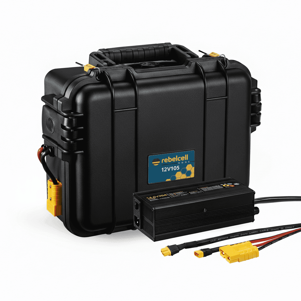 Outdoorbox EDGE 12.105 with Charger 14.6V20A LiFePO4 met XT60